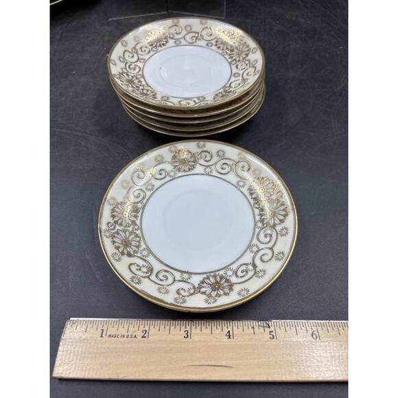 Vintage Japanese Tea Set | Lusterware Cups + Porcelain Teapot & Serving Pieces - Picture 5 of 14